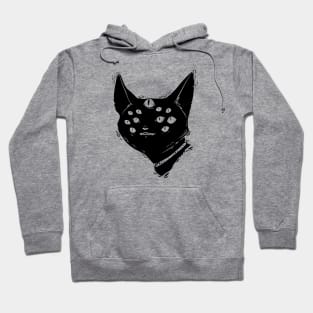 Strange Many Eyed Cat Creature, Weird Gothic Artwork Hoodie